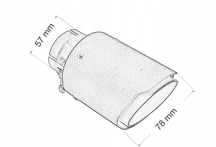 EMBOUT SILENCIEUX 80MM ENTRÉE 57MM CARBONE TW-TL-430