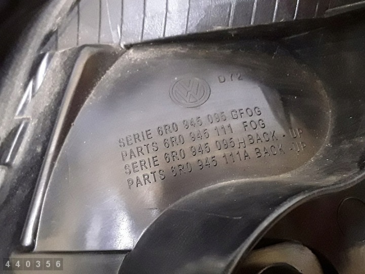 2010 VW POLO ARRIÈRE LANTERNE ARRIÈRE 6R0945095
