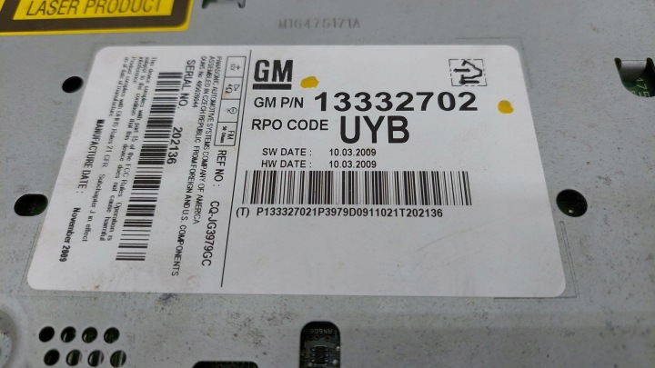 RADIO OPEL INSIGNIA A 2008-2017 13332702 13273252 12844842G