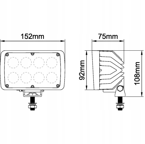 PHARE TRAVAILLÉ LED PROSTOKATNA 40W 4000LM 10/30V AVEC PUCE DEUTSCH LA10414
