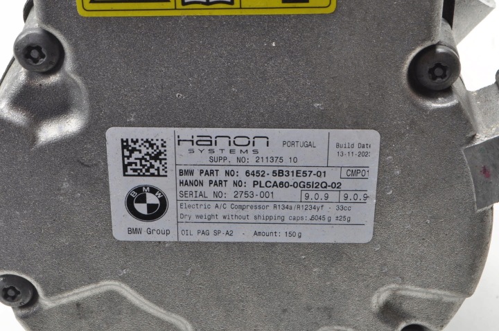 BMW 5 G60 COMPRESSEUR DE CLIMATISATION 5B31E57 6452-5B31E57-01