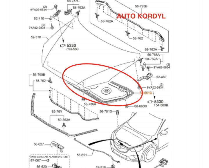 NEW SOUND INSULATION HOOD MAZDA CX-5 2012- 