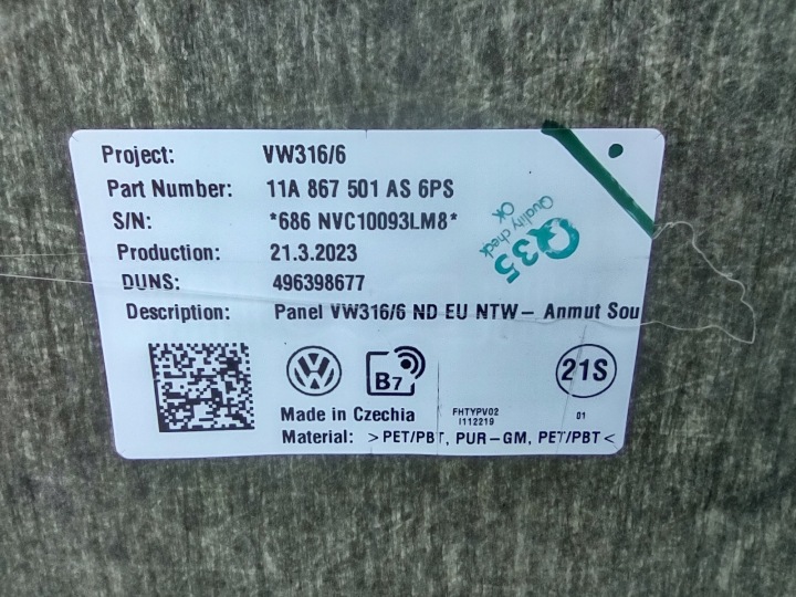 PAVILLON 11A867501AA VW ID4 11A 2023R. ORIGINAL