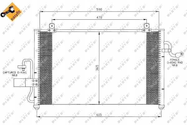 NRF CONDENSADOR DE ACONDICIONADOR CHEVROLET REZZO DAEWOO TACUMA REZZO 1.6 