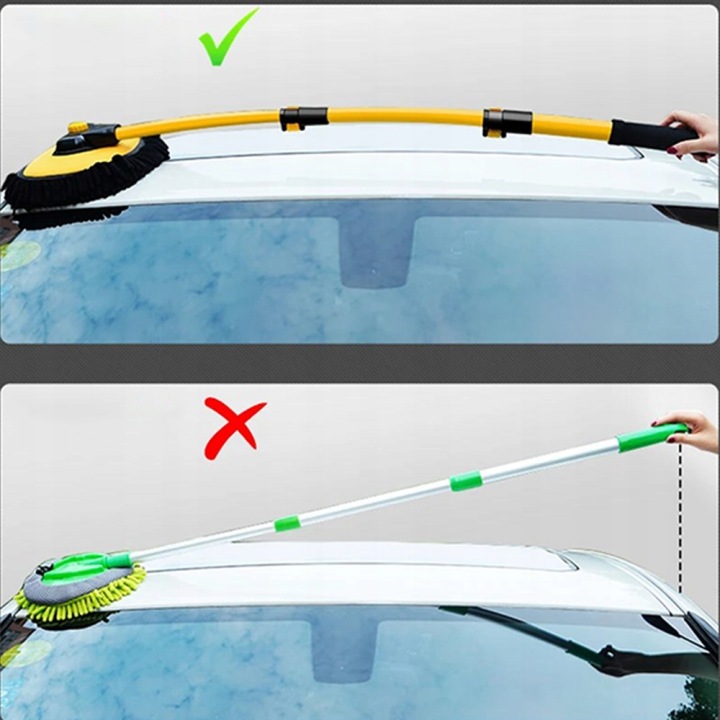 ROZCIAGLIWY MOP VERS VOITURES 102CM AVEC CHENILLE I ALUMINIOWYM ÉTRIER DE FIXATION