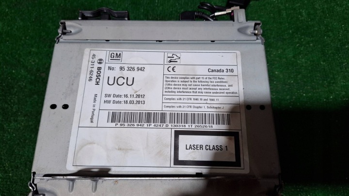 RADIO NAVIGATION PANNEAU ÉCRAN 95326942 CHEVROLET CRUZE 2012 ANNÉE
