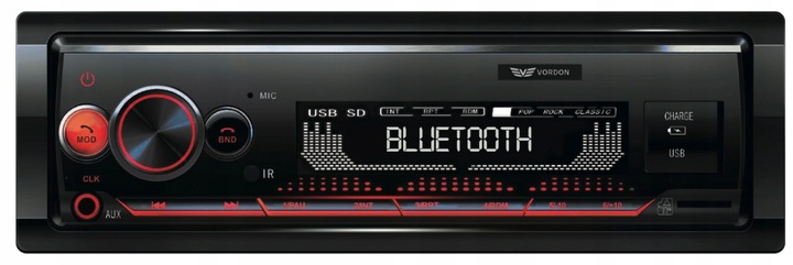 VORDON HT-169BT RADIO DE AUTOMÓVIL BLUETOOTH AUX MP3 SD USB + CONTROL REMOTO 