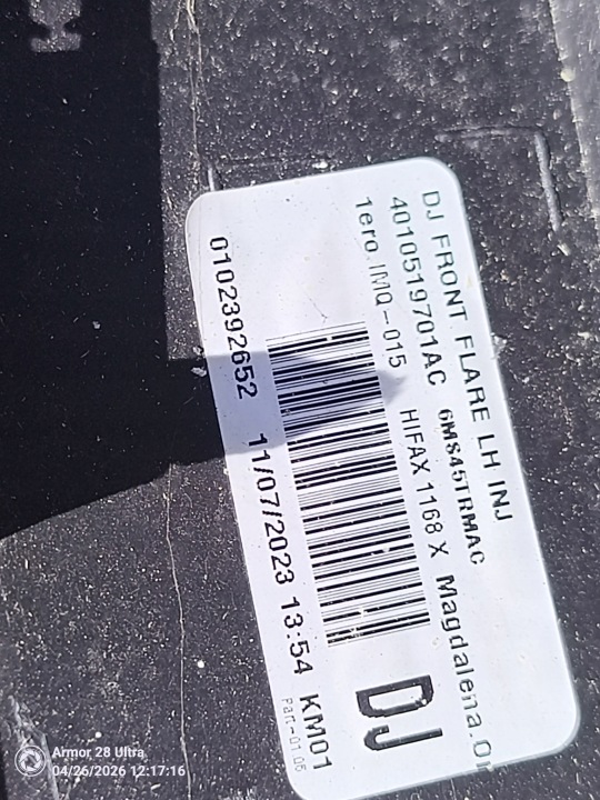 MOULURE GARDE-BOUE GAUCHE AVANT DODGE RAM 2500 6MS35TRMAB