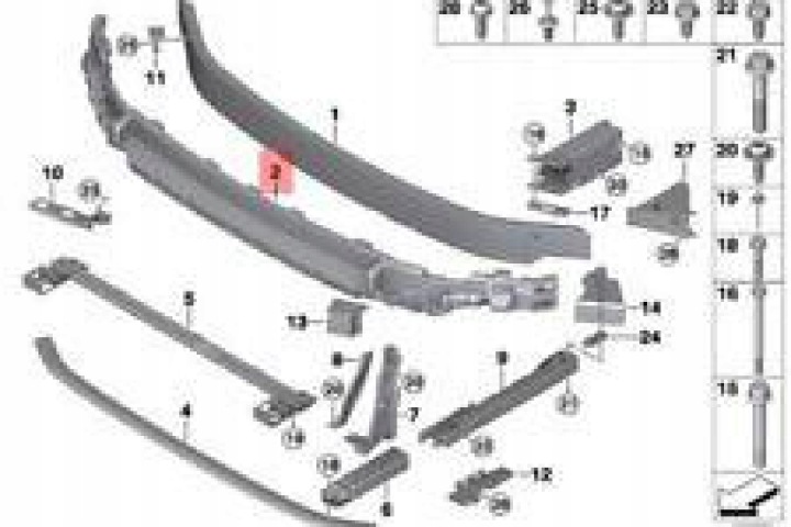 MINI COOPER F55 F56 F57 MOUSSE AMORTYZUJACA AVANT COFFRE 51647301589