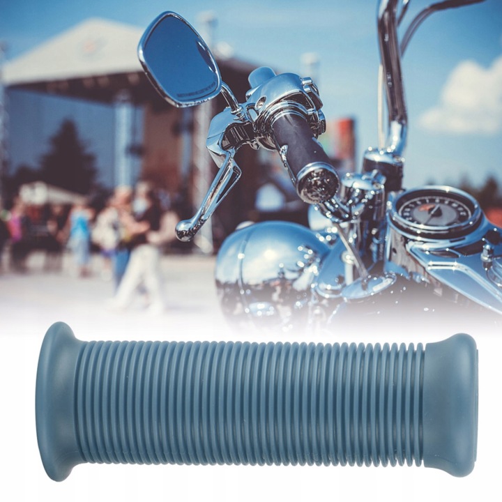 PAIRE 1CAL 25MM 28MM UNIVERSEL POIGNÉE MOTOCYCLETTE POIGNÉE CAOUTCHOUC GREYBLUE