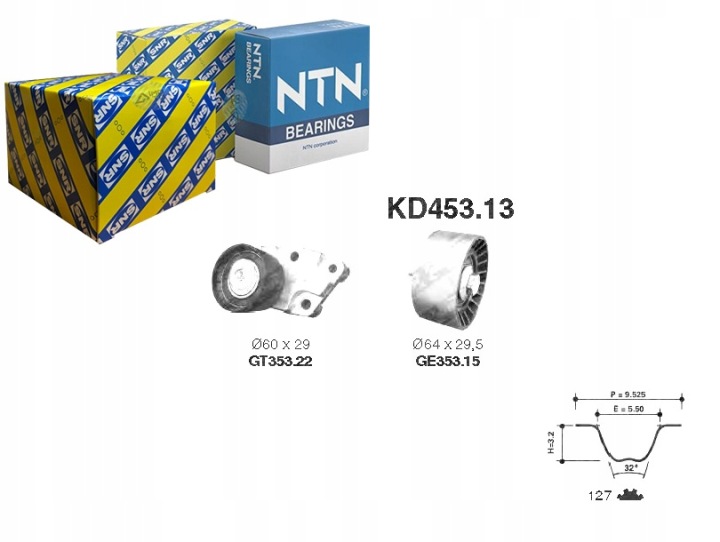 DISTRIBUTION JEU AVEC COURROIE KD453.13 SNR