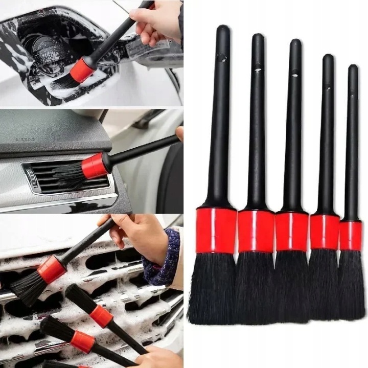 5X PEDZLE PEDZELKI DETAILINGOWE VERS NETTOYAGE LAVAGE VOITURE KIT PEDZLI AW0