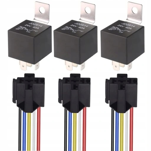 RELAIS AUTOMOBILE FAISCEAU DE CÂBLES SUPPORT 5PIN 24V 40A 10 PCS