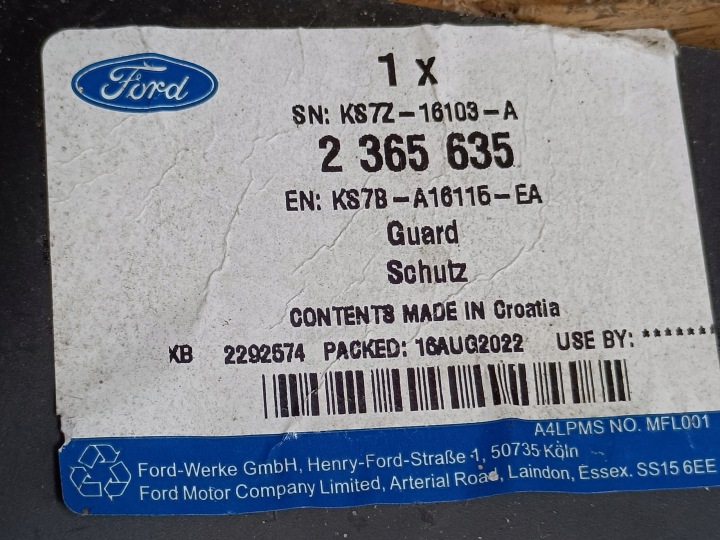 FORD MONDEO 19- PASSAGE DE ROUE GAUCHE AVANT KS7B-A16115