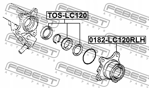 KIT DE RÉPARATION DEMI-ARBRES ARRIÈRE FEBEST TOS-LC120