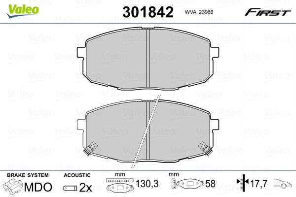 ZAPATAS DE FRENADO VALEO 301842 