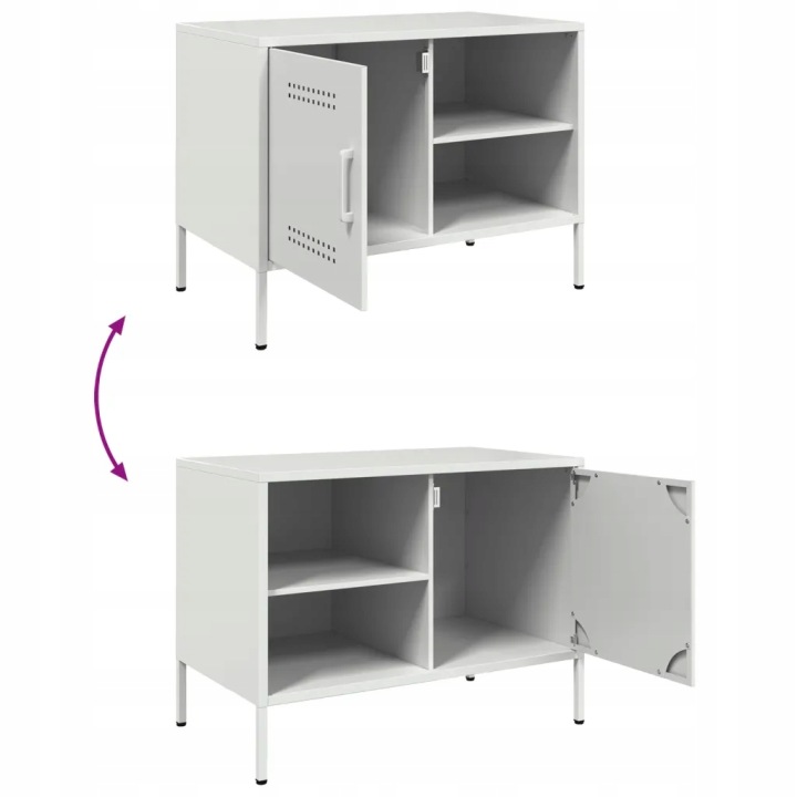VIDAXL SZAFKI SOUS TELEWIZOR, 2 PCS BLANC 68X39X50,5 CM, ACIER