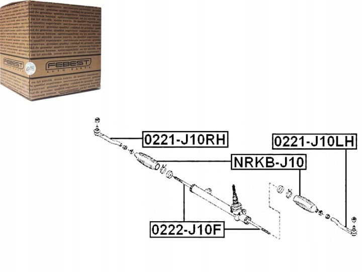 FEBEST 0221-J10LH EMBOUT BARRE DE DIRECTION TRANSVERSALE