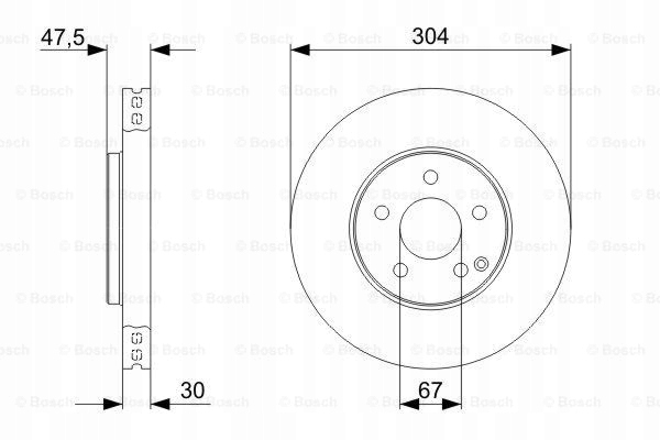 BOSCH 0 986 479 333 DISQUE DE FREIN