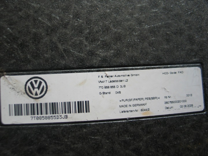 PLANCHER ÉTAGÈRE COUVERCLES DE COFFRE VW T7 MULTIVAN IV 21R- 7T0858855D ORIGINAL