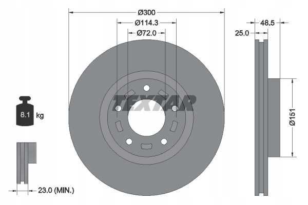 DISCOS ZAPATAS PARTE DELANTERA TEXTAR MAZDA 5 