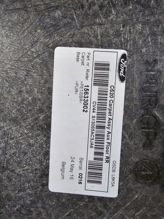 FORD PLANCHER REVÊTEMENT COUVERCLES DE COFFRE CV44-S13065-A