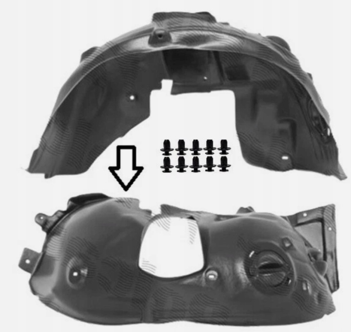 PASSAGE DE ROUE CLIPS AVANT DROIT MINI R55 R56 R57 R58 R59 2007-2015 TYPE USA