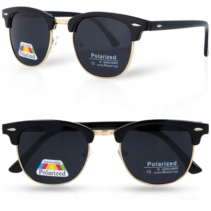 LENTES POLARYZACYJNE CLUBMASTERY NEGRAS KIEROWCOW 