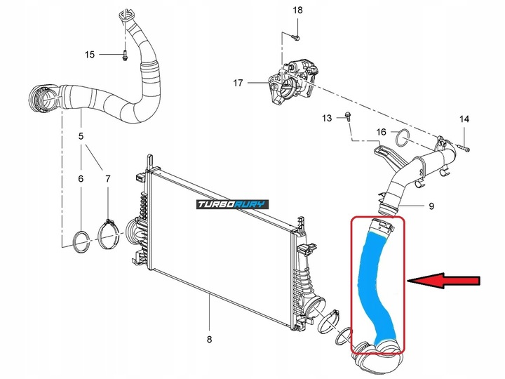 CABLE TUBO TURBO DEL RADIADOR OPEL INSIGNIA A 2.0 CDTI 1302275 23163578 