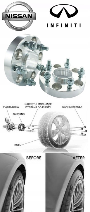 DISTANCIAS 22MM 5X 114,3 NISSAN JUKE (2010-2019) 2 PIEZAS + PUERCAS 