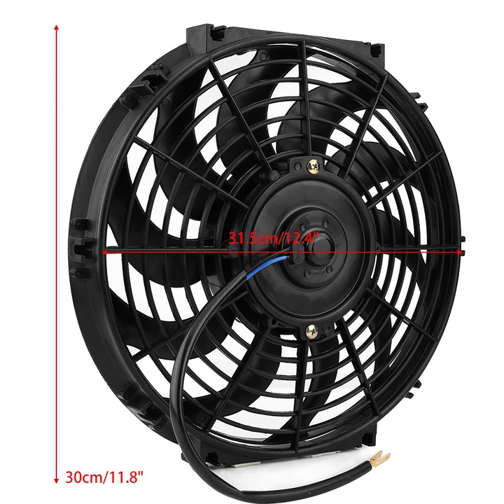 UNIVERSAL VENTILADOR DEL RADIADOR 12V 80W NEGRO 