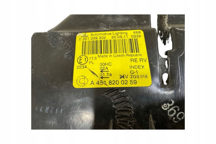PROJECTEUR SMART FORTWO II A4518200259