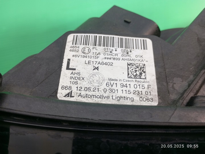 PHARE GAUCHE AVANT COMPLET LED SKODA FABIA 3 III 17- 6V1941015F KOMPL/CALA