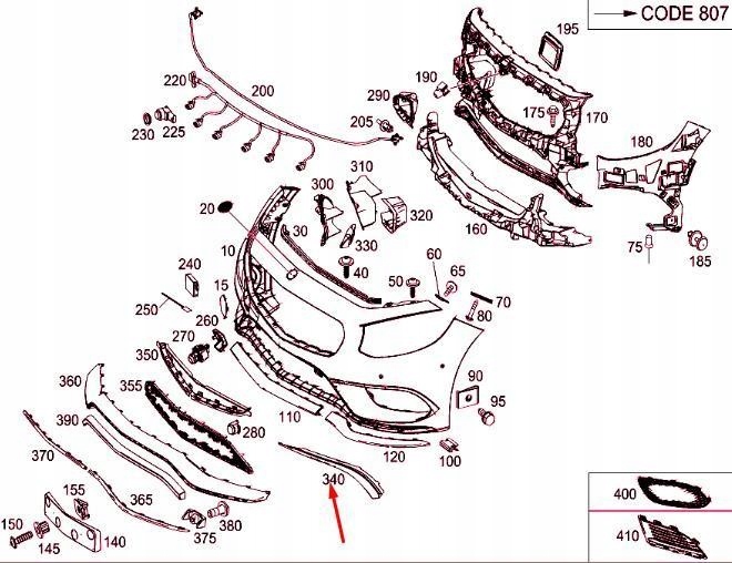 SPOILER LATÉRAL MERCEDES ESSENCE AVEC 400 4MATIC COUP AVEC 450 4MATIC COUP