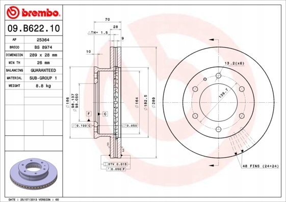 DISCOS ZAPATAS PARTE DELANTERA BREMBO MAZDA BT-50 PICK-UP 