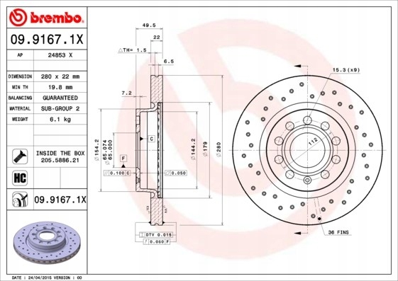 DISCO DE FRENADO VW GOLF V 03- 