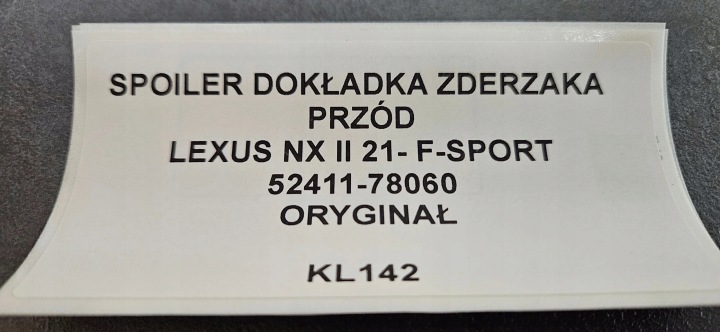 SPOILER DOUBLURE PARE-CHOCS AVANT LEXUS NX II F-SPORT 21-ORYGINAL 52411-78060