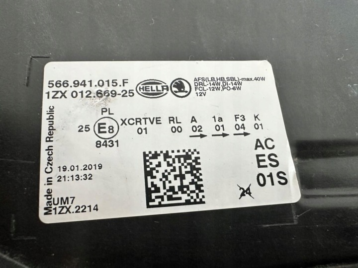 SKODA KODIAQ PHARE AVANT GAUCHE COMPLET LED 566941015F
