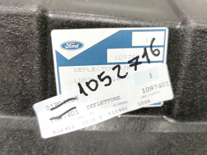 DÉFLECTEUR INFÉRIEUR RADIATEUR FORD FIESTA 1996- OE YS61-A8B384-AA 1052716