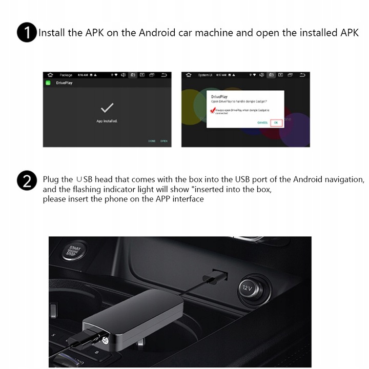 CARPLAY ANDROID AUTO USB DONGLE ADAPTADOR PRZEWODOWY 