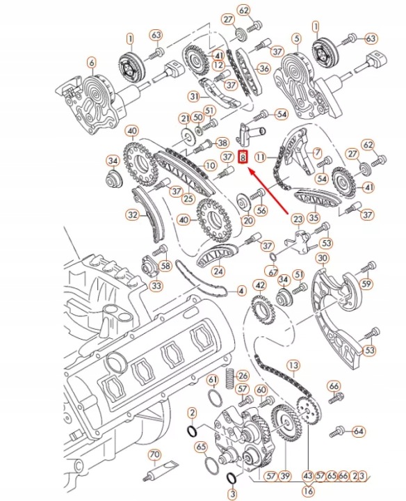 AUDI A4 B7 TIMING CHAIN TENSIONER 079109218D