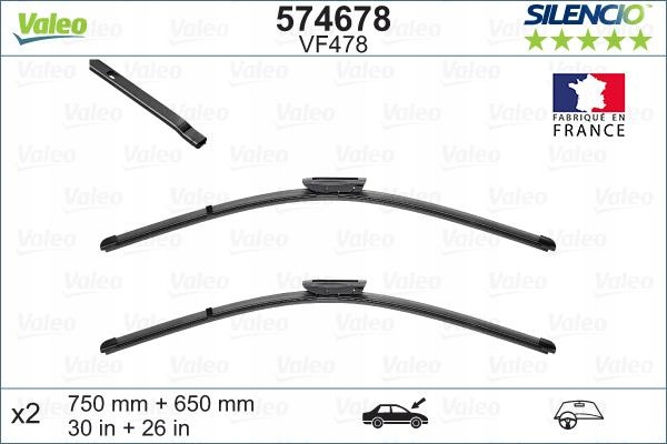 POIGNÉE ESSUIE-GLACES 2PCS VF478 SILENCIO XTRM 750 650 ASSISTANT CONDUCTEUR #33