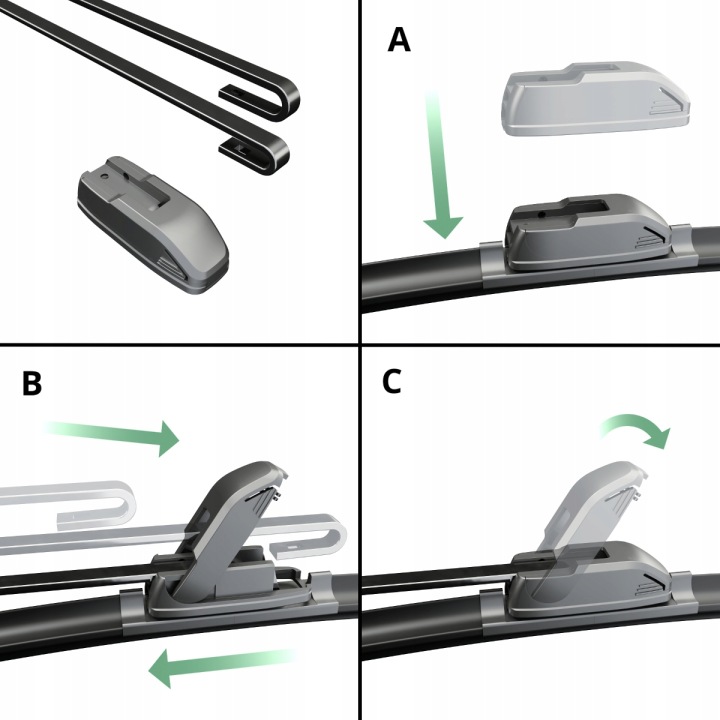 MOTGUM POIGNÉE ESSUIE-GLACES AVANT DROIT 380 MM NISSAN QASHQAI I X-TRAIL I II