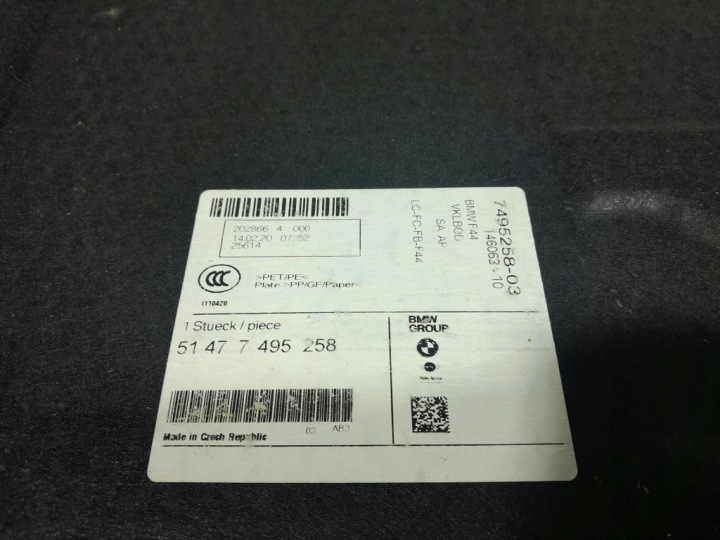 BMW F44 REVÊTEMENT COUVERCLES DE COFFRE 7495258