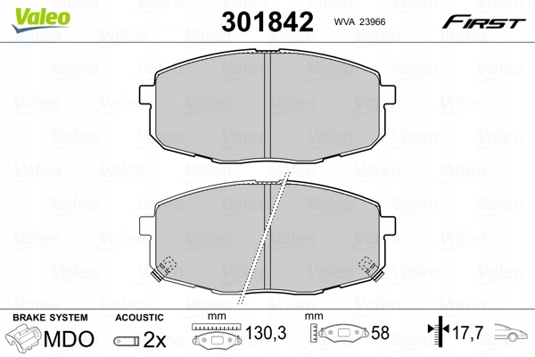 ZAPATAS DE FRENADO VALEO 301842 