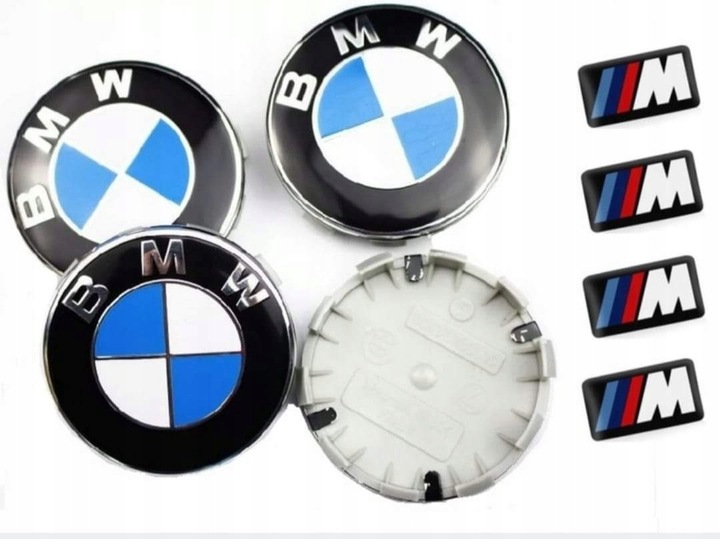 BMW TAPACUBOS 68MM, PEGATINAS M POWER JUEGO JUEGO 