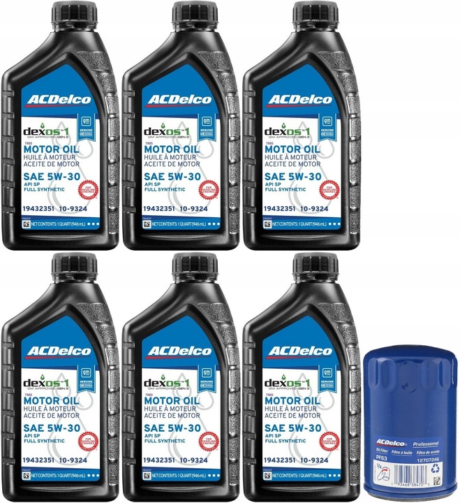 ACDELCO 5W30 + FILTRO CHEVROLET EQUINOX 3,0 3,6 