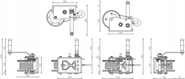 WYCIAGARKA WCIAGARKA MANUAL DE BIELA LINOWA 1133KG 