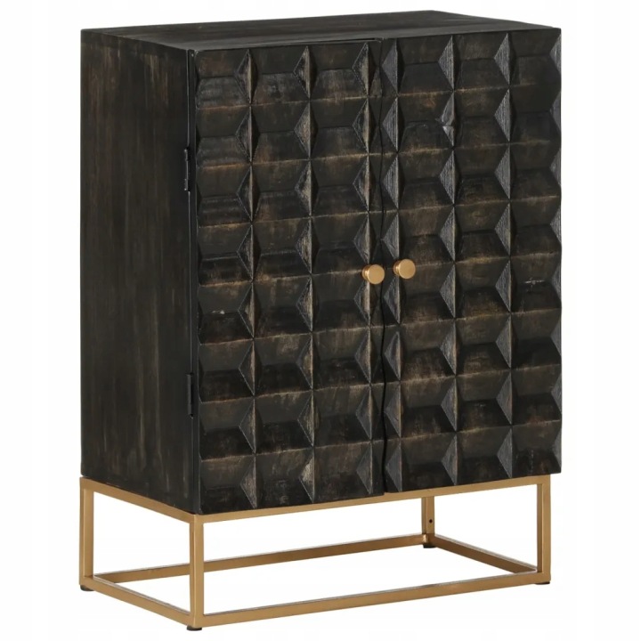 VIDAXL CASIER LATÉRALE 55X34X75 CM, LITE BOIS MANGO I ZELAZO