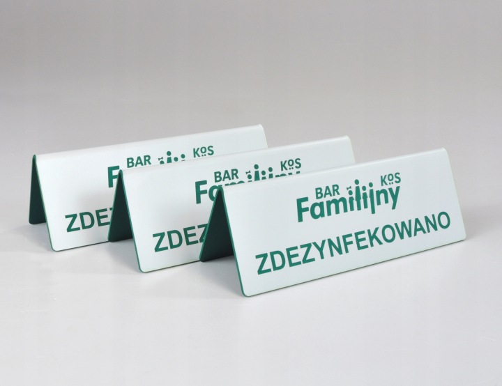 PANNEAU INFORMACYJNA ZDEZYNFEKOWANO DEZYNFEKCJA